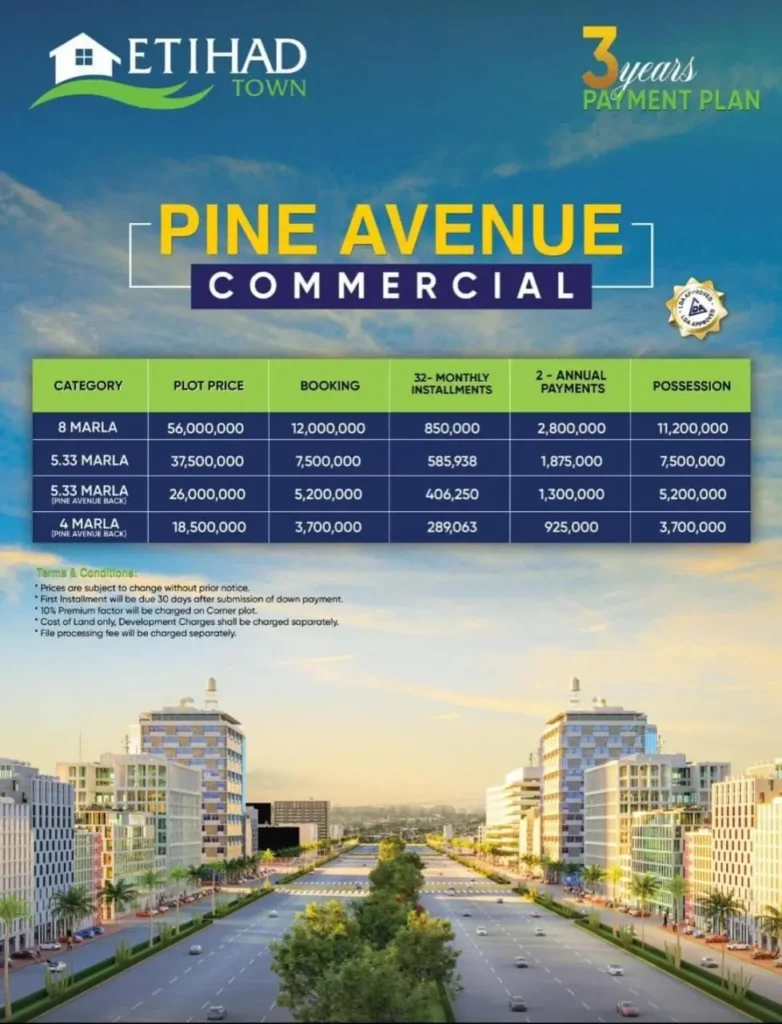 Etihad town pine avenue commercial payment plan