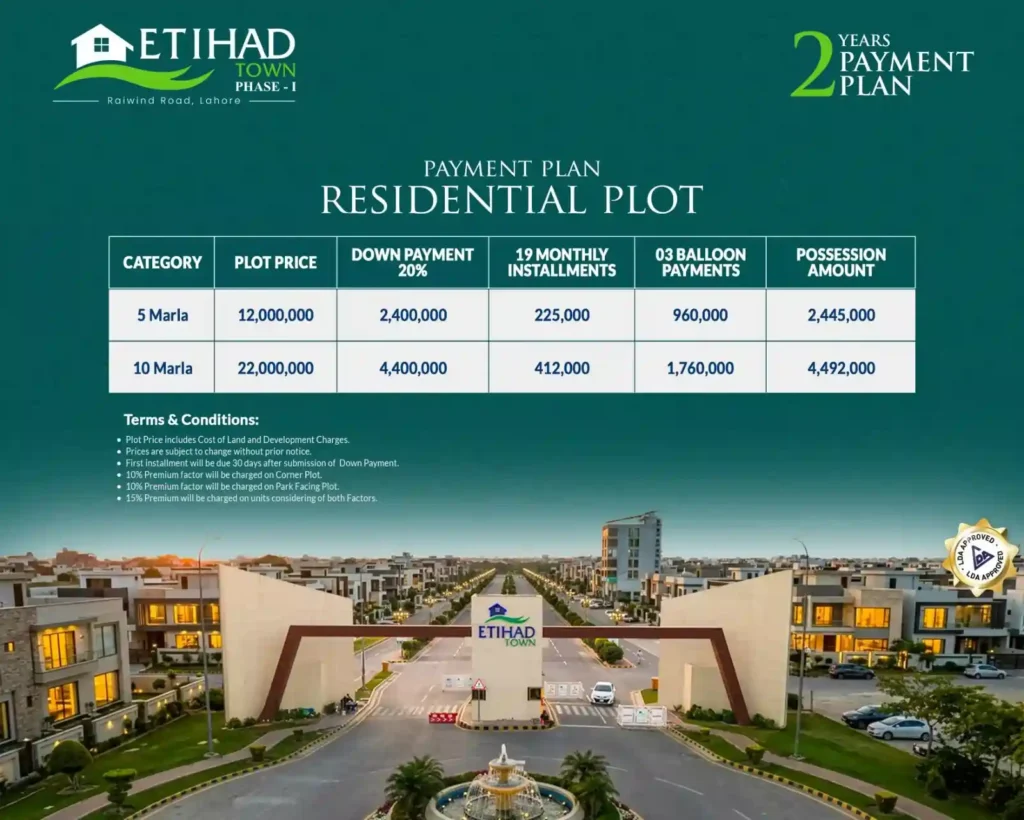 etihad town new payment plan